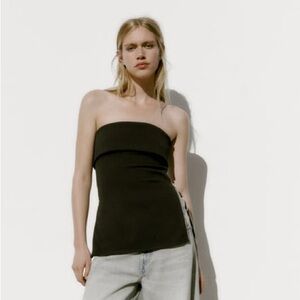 NWT Zara zippered strapless top